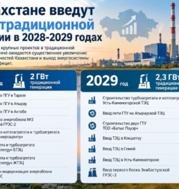 Қазақстанда 2028–2029 жылдары 4 ГВт-тан астам дәстүрлі генерация енгізу жоспарланып отыр